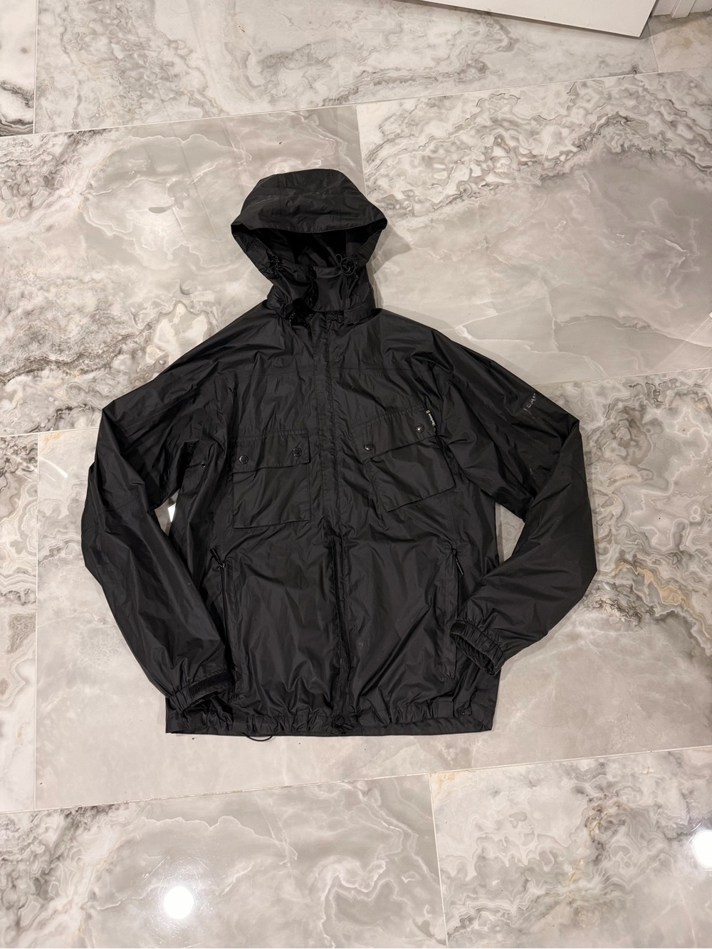 Barbour Black Hooded Rain Jacket